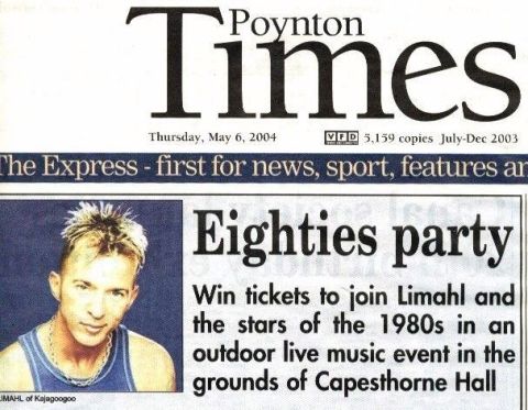 Limahl in der Poynton Times